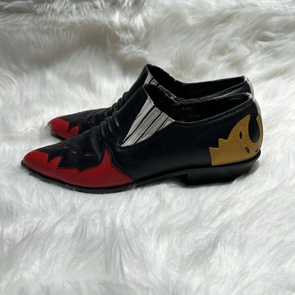 Mootsie Tootsie Color Block Western Genuine leather Shoe Boots Size 9.  B79 - Picture 4 of 9